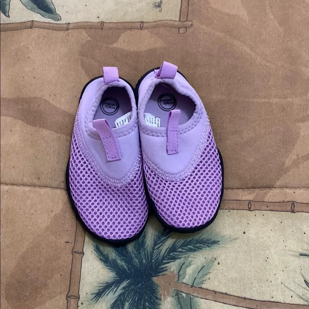 Kids Purple Mesh Slip-On Shoes
